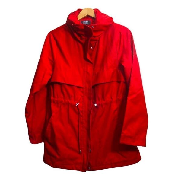 Jones New York Signature Women’s Medium Red Trench Rain Coat - Picture 1 of 10